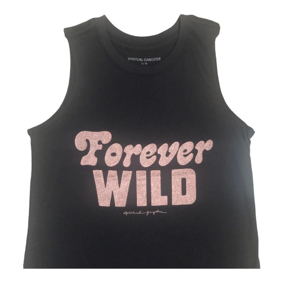 Spiritual Gangster Forever Wild Soft Black Rose Gold Tank Women’s Size Small NWT - Picture 2 of 8